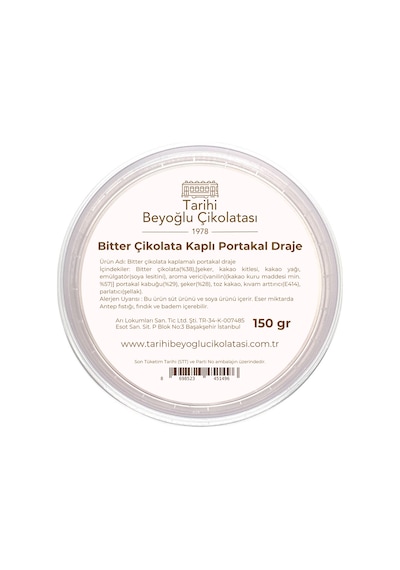 Bitter Çikolata Kaplı Portakal Draje 150 Gr