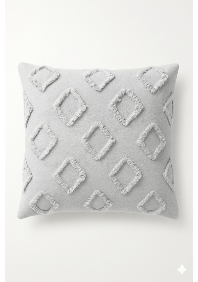 Kırlent Kılıfı 43x43 Cm Çift Taraflı, Fermuarlı, Lüks Şönil Kumaş Koltuk Örtüsü İle Uyumlu 1 Adet Gri