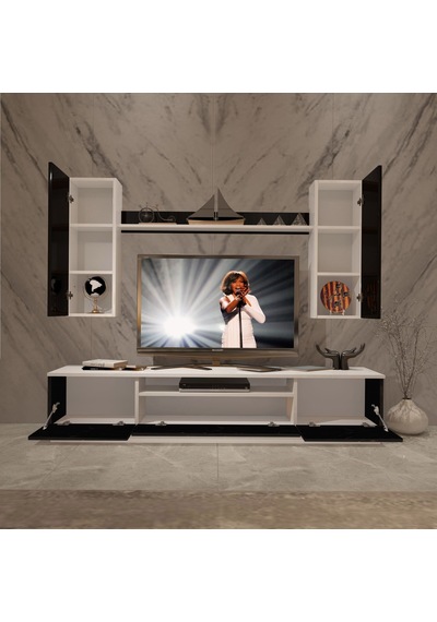 Decoraktiv Trendstyle 5ds Slm Tv Ünitesi Tv Sehpası Beyaz - Siyah