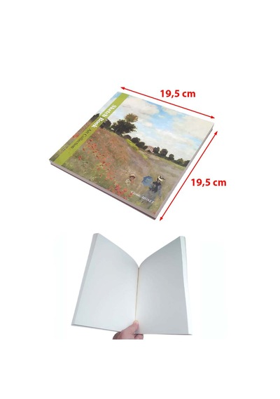 60 Yaprak Çizgisiz Serbest Çizim Eskiz Defteri Özel Baskı Kapaklı Defter Ebat: 19,5 Cm X 19,5 Cm