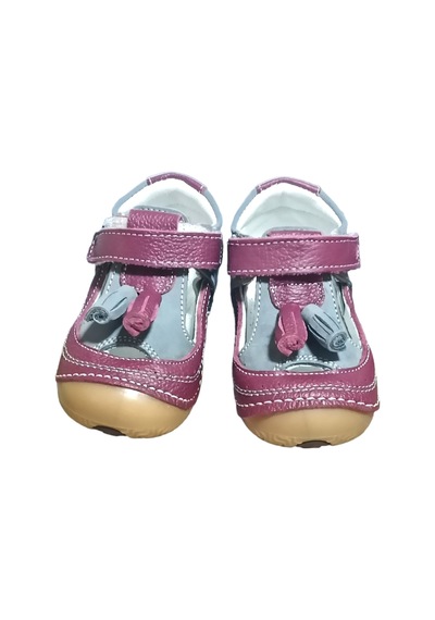 Çıngırak Kids Bebek Bordo Gri Hakiki Deri Ortopedik Ilk Adım Ayakkabı Bordo - Gri