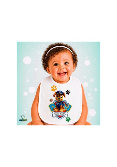 Kişiye Özel Paw Patrol Keten Bebek Mama Önlüğü Yumuşak - Emici - Yıkanabilir - Özel Tasarım P099 Çok Renkli