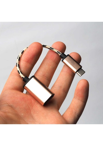 Goocamp Siyah Kablolu Metal Type-c Otg