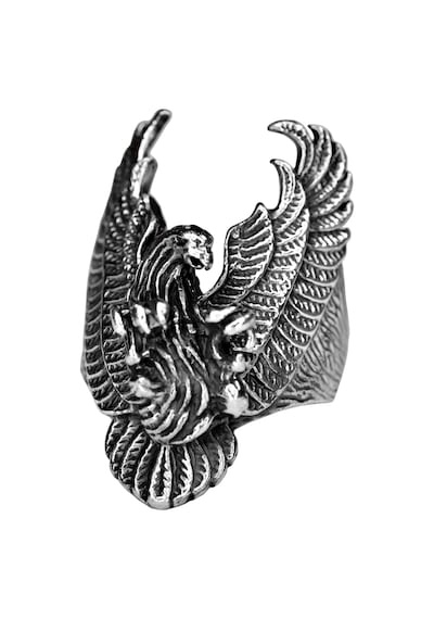 Erkekler İçin Sterling Gümüş Yüzük - Büyük Ve Ağı Heavy Phoenix Ölüm Kafası Biker Yüzüğü Gümüş