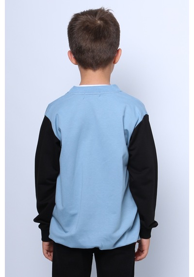 Hçm Erkek Çocuk Kolej Ceket Tshirt 2 Li Takım Baskılı Çıtçıtlı C46 Açık Mavi Hçm Erkek Çocuk Kolej Ceket Tshirt 2 Li Takım Baskılı Çıtçıtlı C46 Açık Mavi