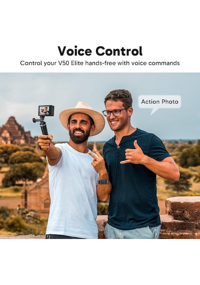 Action Cam 4k60fps 40m Sualtı Kamera 20mp Wifi Aksiyon Kamerası, Dokunmatik Ekranlı Eıs, 8x Zoom Ses Kumandalı Uzaktan Kumandalı Aksesuar Kiti Spor Kamera V50 Elite