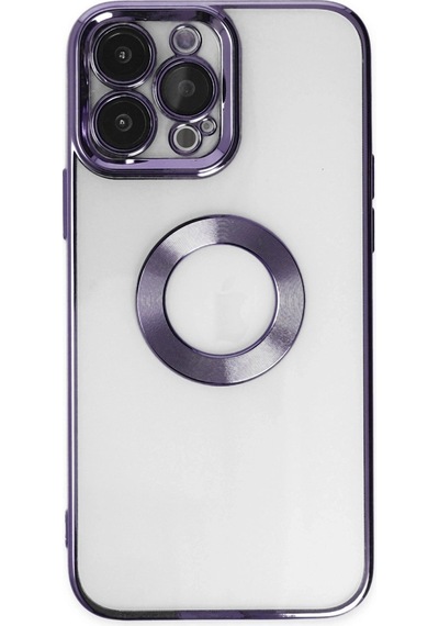 Apple iPhone Uyumlu 14 Pro Max Kılıf Slot Silikon - Mor Düz Renkli