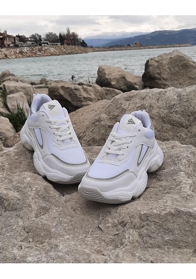 Dunlop 2323 Beyaz Fuspetli Kalın Taban Spor Ayakkabı AYKSAYAK-000500