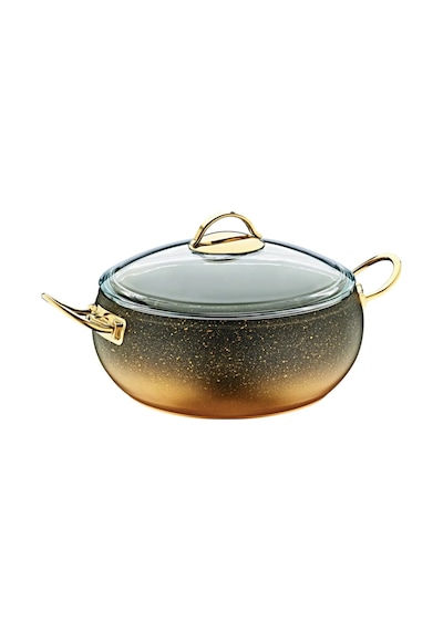 3141 30cm Granit Tencere Gold - Siyah