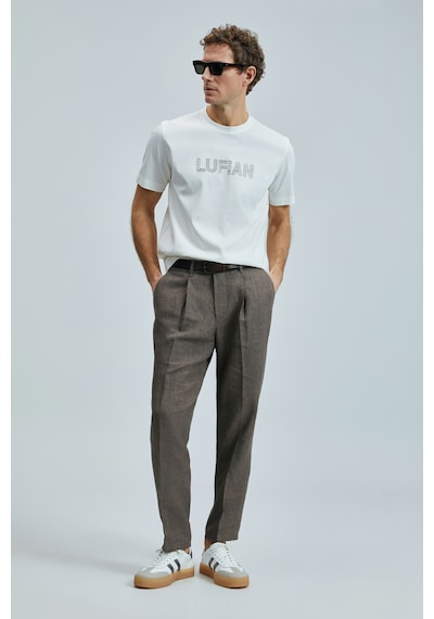 Lufian 111020240 Thınk Modern Grafik Tişort Erkek T-shirt Beyaz