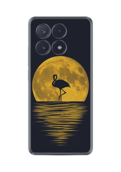 Poco X6 5g Kılıf Silikon Desen Özel Seri Ay Ve Flamingo 1775