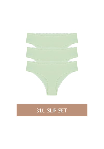 Cotvie Mint Pamuklu Slip 3'lü Set Külot Mint