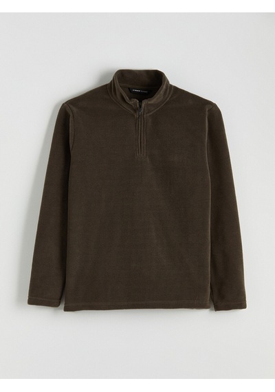 Lcwaıkıkı Classic Yeşil Dik Yaka Polar Erkek Sweatshirt