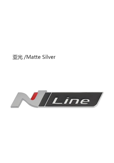 Mat Gümüş A-araba Sticker N Hattı Nline Amblem Rozet Çıkartması Hyundai I20 I30 Kona Tucson Sonata Elantra Veloste