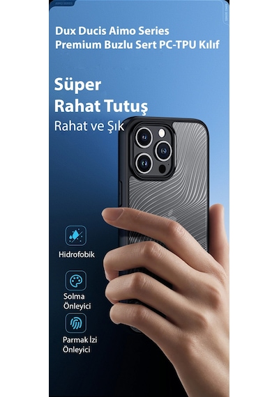 Dux Ducis Apple İphone Uyumlu 15 Pro Aimo Series Premium Buzlu Sert Pc-tpu Kılıf- 5775