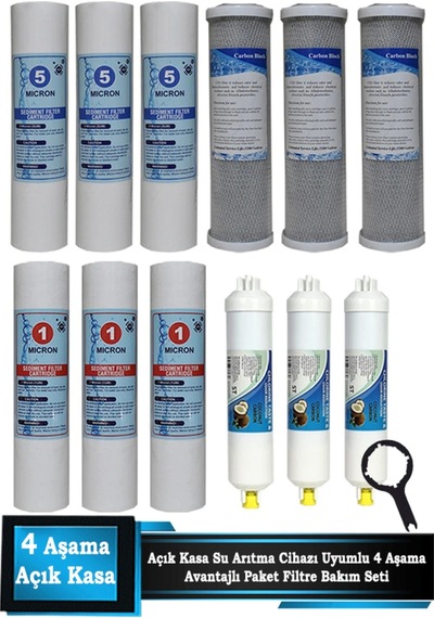 Sumarkt Açık Kasa Su Arıtma Cihazı Uyumlu 4 Aşamalı Cift Sedimentli Ekonomik lı Paket