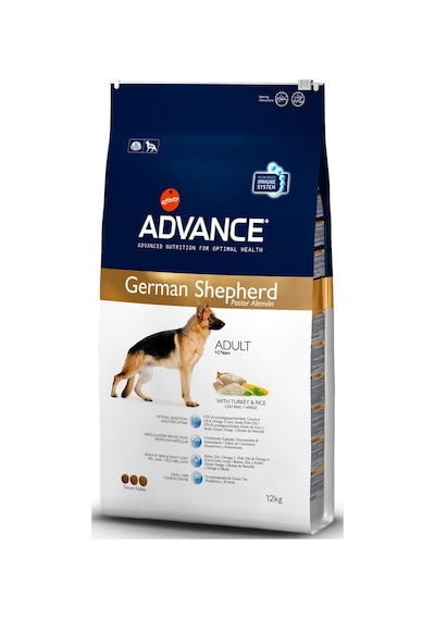 Advance German Shepherd Hindi Etli ve Pirinçli Alman Kurdu Yetişkin Köpek Maması 12 KG