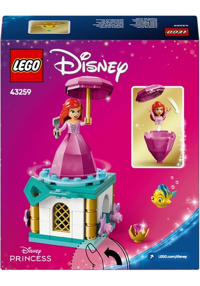 ǀ Disney Princess Dönen Ariel 43259-5 Yaş Ve Üzeri Prenses Seven Çocuklar İçin Mini Bebek Figürü İçeren Yaratıcı Oyuncak Yapım Seti, Doğum Günü Hediyesi 93 Parça