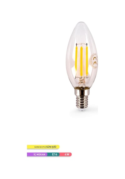 ACK Rustik LED C35 Ampul 3000K Gün Işığı 220V 4W E14