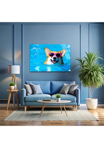 Havalı Köpek - Cam Tablo - Deg1162 125 X 80 Cm