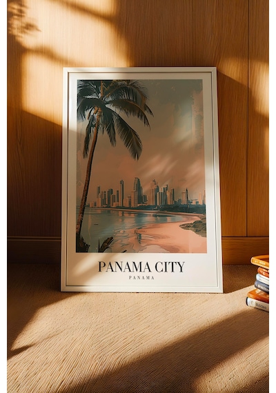 Panama City Panama Vintage Seyahat Posteri Çerçeveli Tablo - Premium Tropikal Modern Duvar Dekoru Beyaz Panama City Panama Vintage Seyahat Posteri Çerçeveli Tablo - Premium Tropikal Modern Duvar Dekoru Beyaz