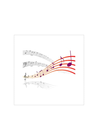 Müzik Notası Folyo Sticker 100cm Uzunluk Siyah
