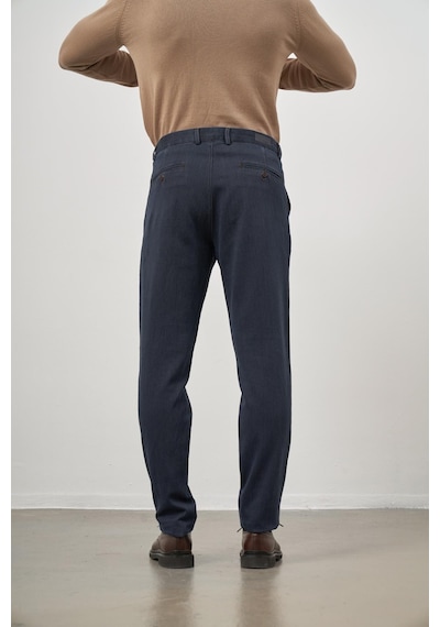İmza Koyu Lacivert Pamuklu Yandan Cepli Casual Comfort Fit Chino Pantolon 1003245154 Koyu Lacivert