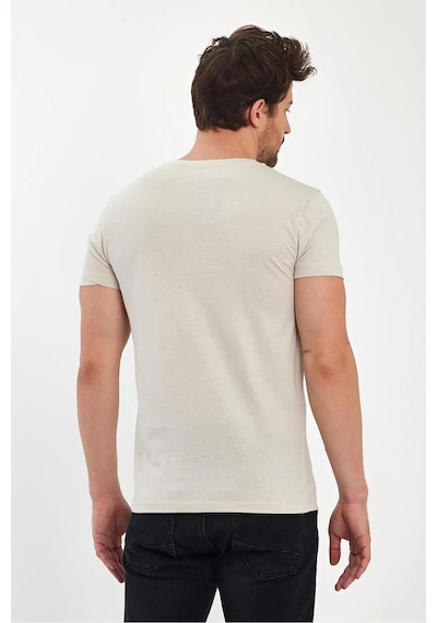 Erkek Compact Penye V Yaka T-shirt Taş