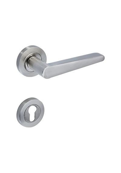 Sese Zara Modeli Yuvarlak Rozetli Yale Kapı Kolu Nikel Saten 200-223r-03-53