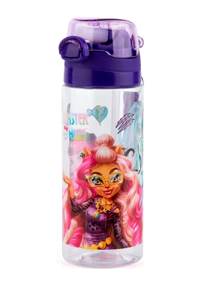Monster High 500 Ml Pipetli Mor Kapaklı Plastik Matara Suluk - Kız Çocuk