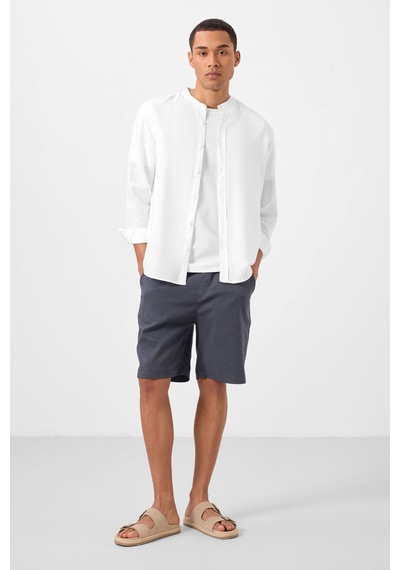 Tommylife Gri Standart Fit Dokuma Hafif Esnek Chino Erkek Şort - 81291 Gri