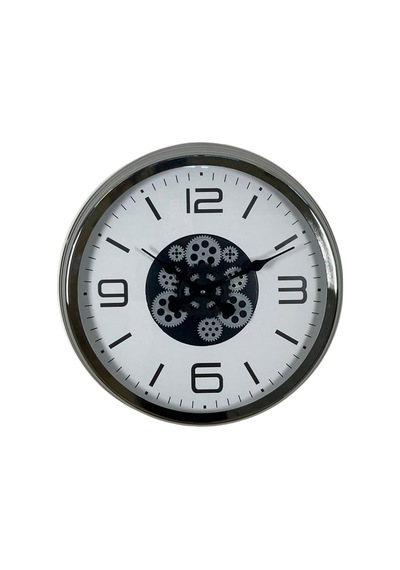 Krom Modern 60 Cm Çarklı Duvar Saati 11