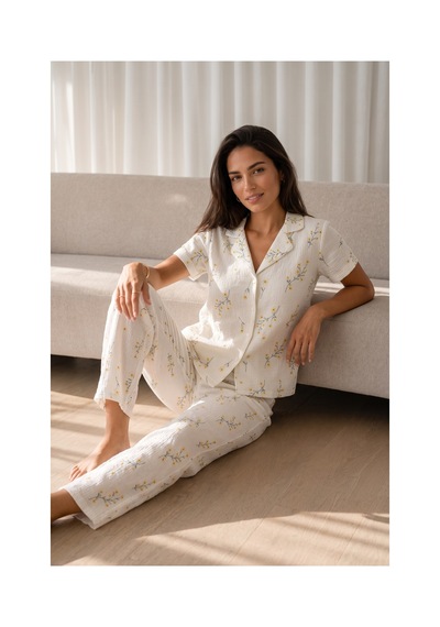 Fit Women Kadın Loose Uzun Paça Pamuk Çok Renkli Pijama Takımı