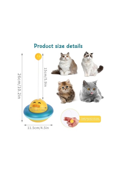 Kedi Oyuncağı 360 Dönen Ördek Şekilli İnteraktif Atıştırmalık Dispenserli Zeka Geliştirici Kedi Eğitim Oyuncağı Dayanıklı Ve Kolay Temizlenebilir Kaymaz Tabanlı