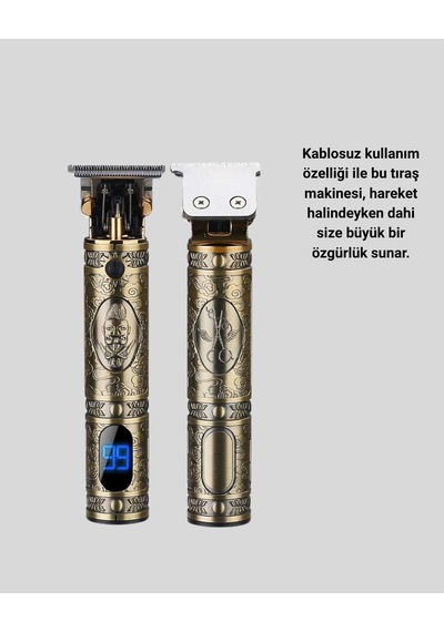 Şarjlı Kablosuz Tıraş Makinesi 1800 Mah Batarya, Uzun Pil Ömrü, Profesyonel Sessiz Motor Diğer