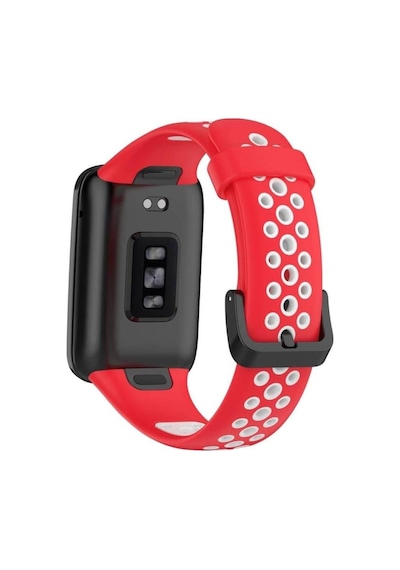 Koodmax Xiaomi Mi Band 7 Pro Uyumlu Spor Çift Renk Delikli Silikon Kordon Kayış