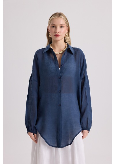 Mai Collection Mai Studios Co. Lyra Oversize Lacivert Gömlek Lacıvert