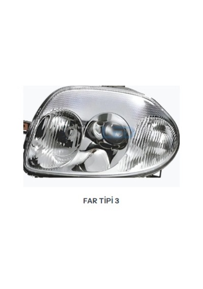 Femex Renault Clio 2 1998-2006 Kısa Far Far Tipi 3 Cosmo Mini