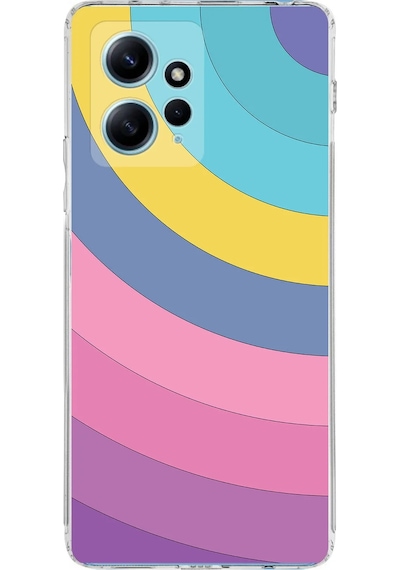 Xiaomi Redmi Note 12 4g Uyumlu Kamera Korumalı Renk Cümbüşü B Tasarımlı Şeffaf Kılıf