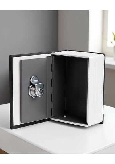 Anahtarlı Kitap Görünümlü Çelik Mini Kasa 18.5x11.5x5.6 Cm