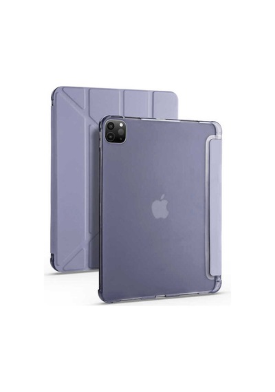 Apple İpad Pro 12.9 2022 M2 Kılıf Tri Folding Kalem Bölmeli Standlı Kılıf Kapaklı Kılıf