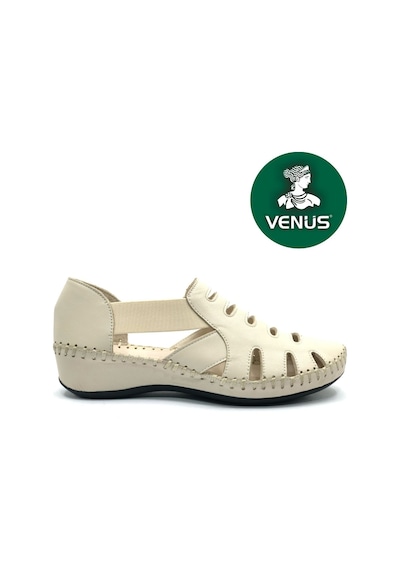 Venüs Malin Hakiki Deri Comfort Ortopedik Kadın Sandalet Bej