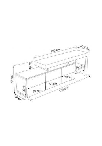 Luma Led Işıklı Tv Ünitesi 160 Cm - Modern Tv Sehpası Krem