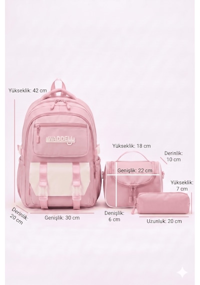 Waddell Lisansli Twill Kumas Niss Model Pembe Okul Sirt Cantasi Termal Beslenme Cantasi Ve Kalem