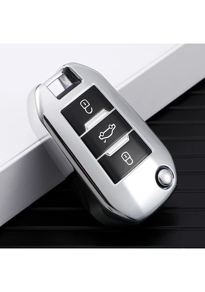 Citroen C3 Uyumlu Parlak Anahtar Kılıfı