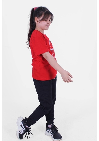 Fyk Kids Atatürk İmza Bayrak Baskılı Unisexs Takım Beyaz - Kırmızı