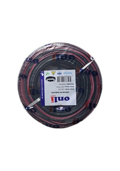 2x0.75 Mm Hoparlör Ve Led Kordon Kablosu 100 Metre Siyah Kırmızı