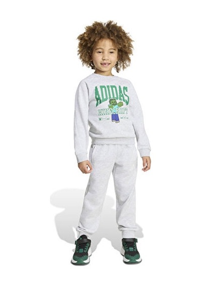 Adidas Lk Mınecraft Jog Set Çocuk Günlük Eşofman Takımı Ks9036 Gri