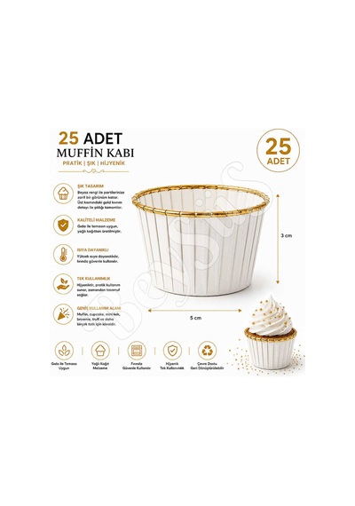 Muffin Kalıbı 25li Beyaz