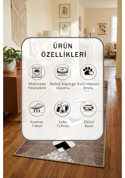 Repato Kahve Yıkanabilir Yolluk